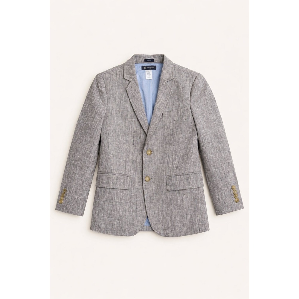 J.Crew Crewcuts Thompson Gray Linen Blazer Jacket Size 10 Classic‎